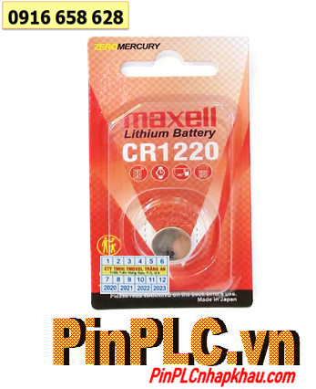Maxell CR1220; Pin 3v lithium Maxell CR1220 1BS PRO Made in Japan _Loại Vỉ 1viên